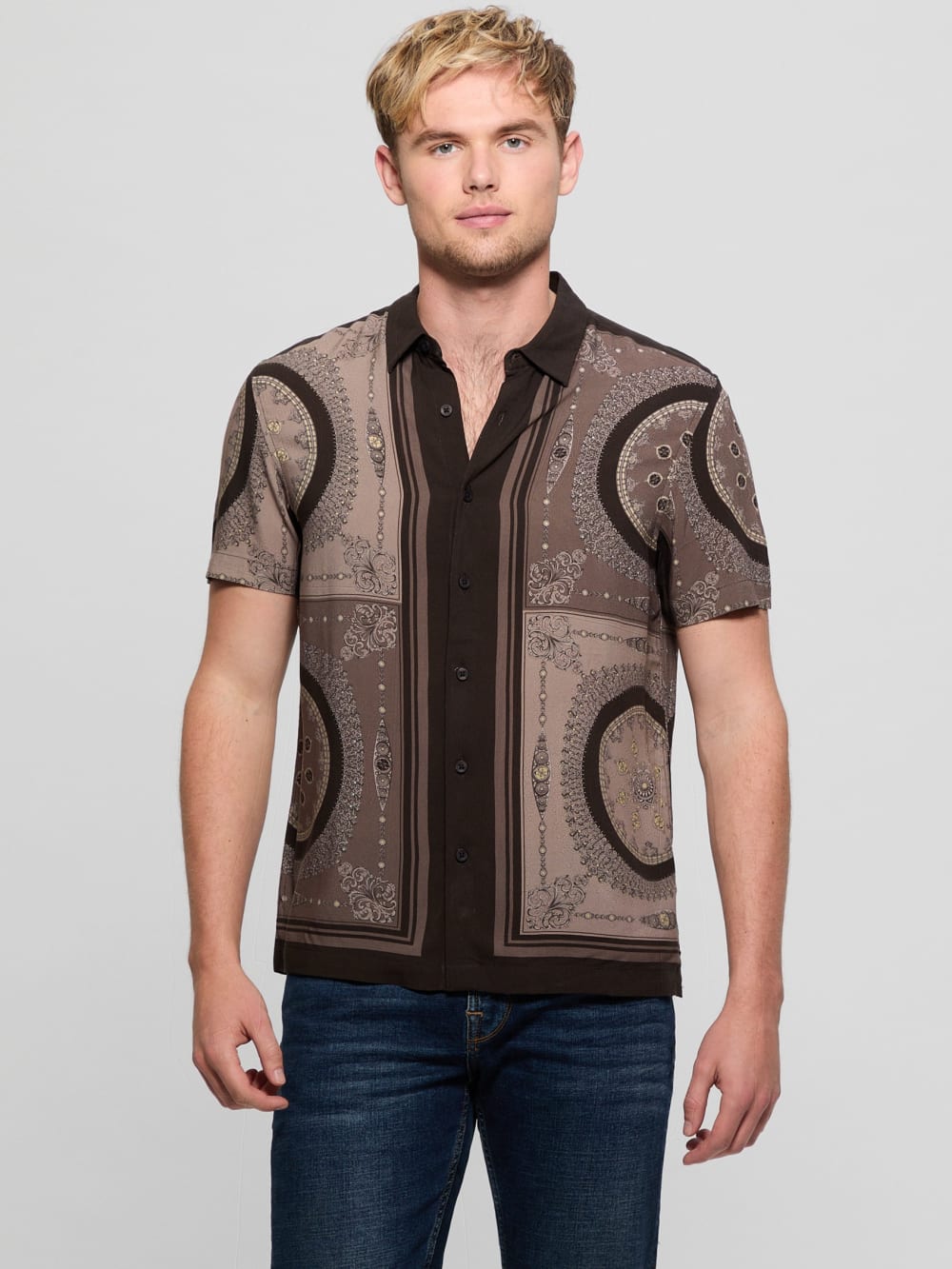Eco Rayon Medallion Shirt - Guess