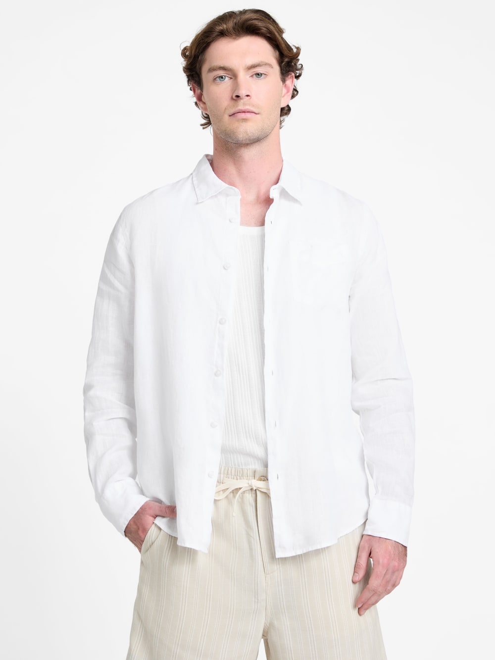 Eco Napa Linen-Blend Shirt - Guess