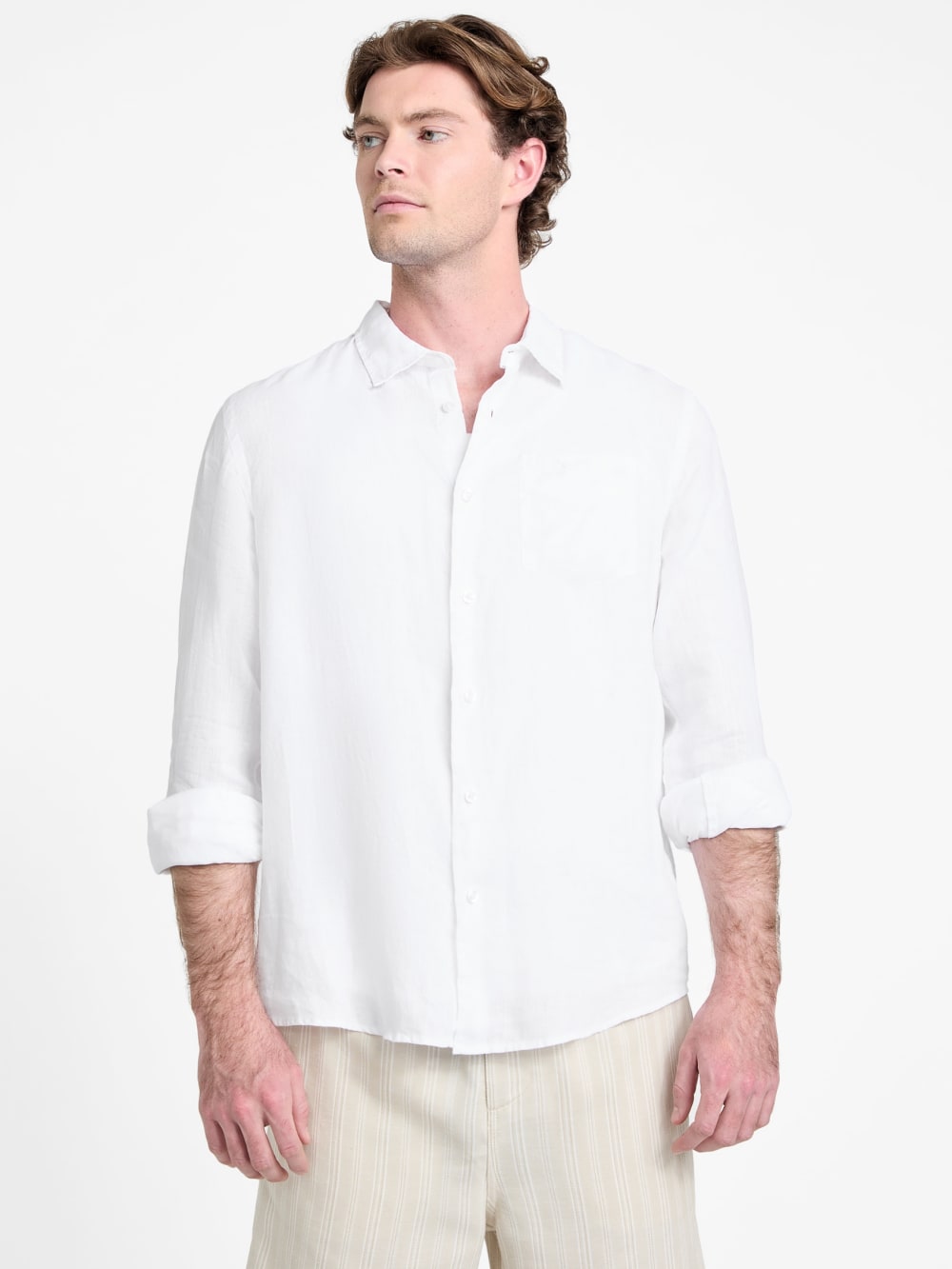 Eco Napa Linen-Blend Shirt - Guess