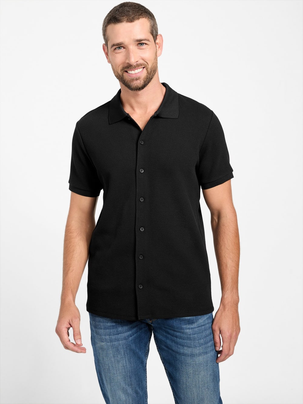 Eco Aaron Textured Shirt - Guess