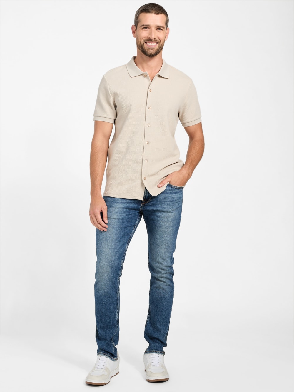 Eco Aaron Textured Shirt - Guess