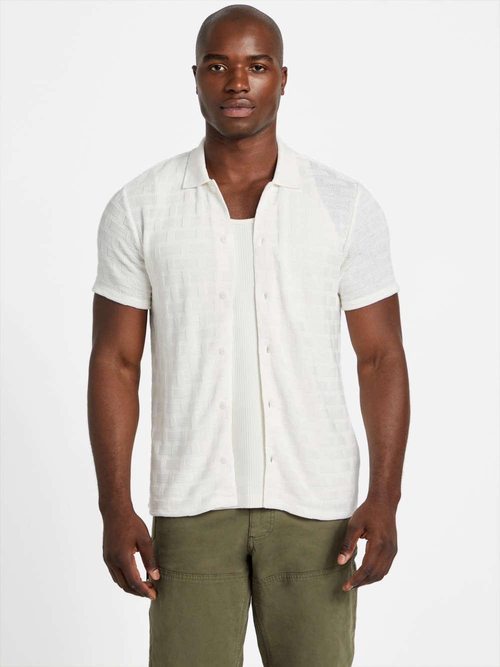Eco Tristan Textured Shirt - Guess