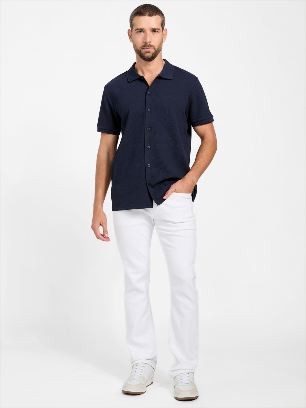 Eco Aaron Textured Shirt - Guess