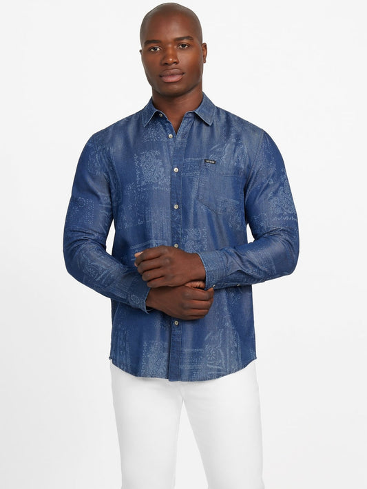 Eco Printed Bandana Twill Overshirt - Guess