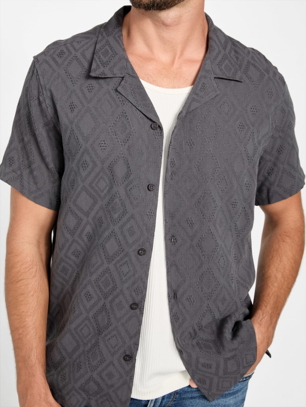 Eco Diamond Jacquard Shirt - Guess
