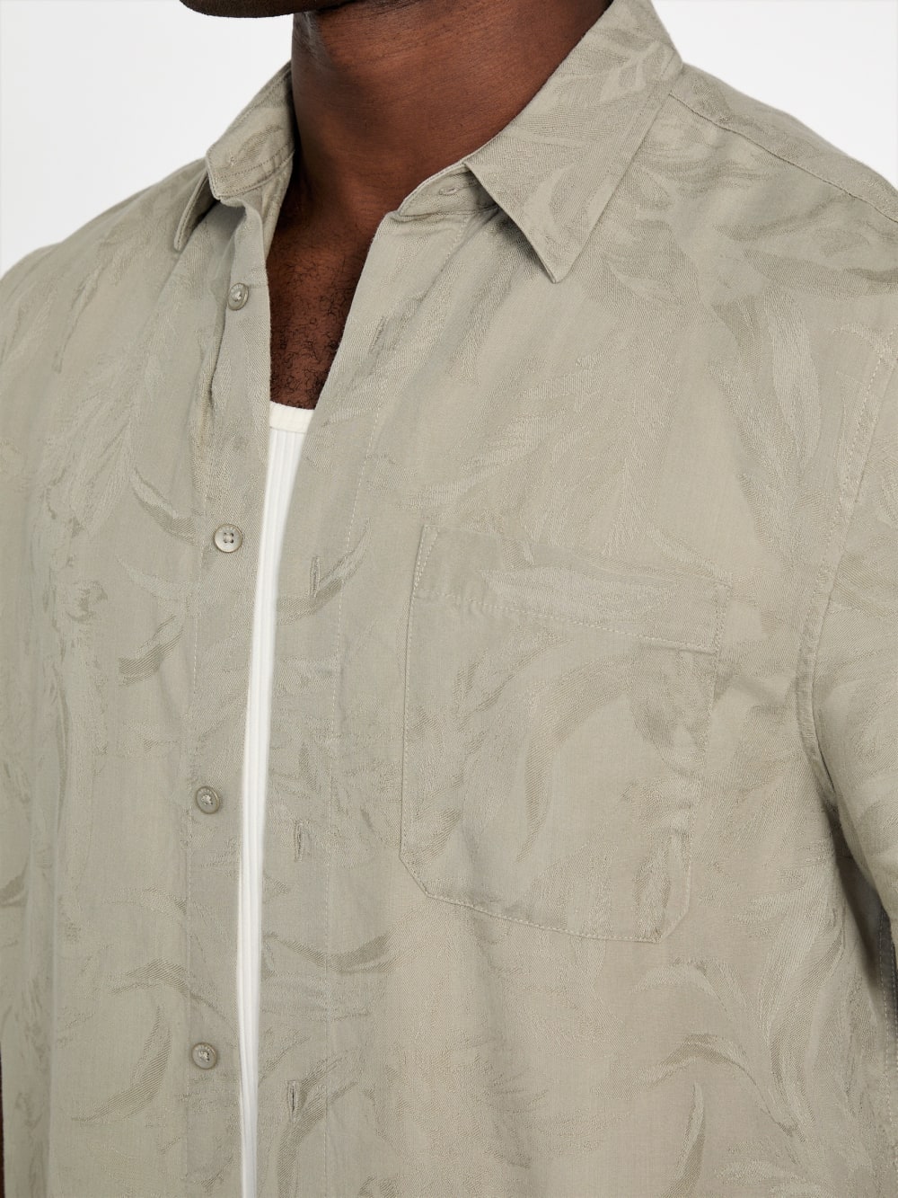 Eco Jacquard Foliage Pocket Shirt - Guess