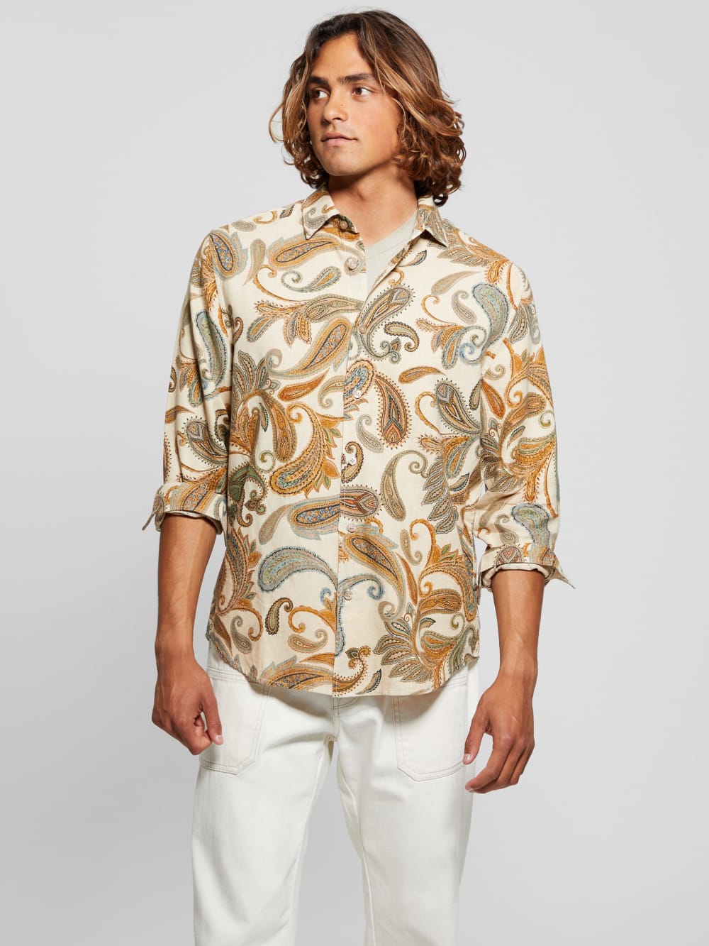Eco Linen Paisley Shirt - Guess