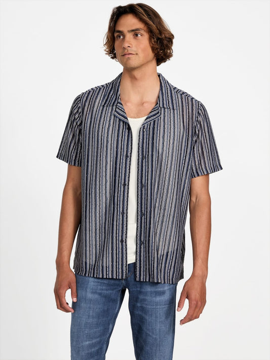 Wyatt Stripe Resort Shirt - Guess
