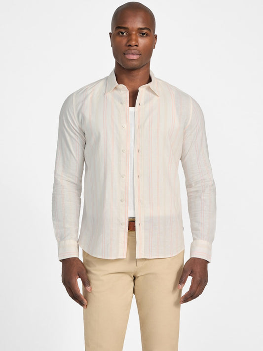 Eco Harkin Striped Linen Shirt - Guess