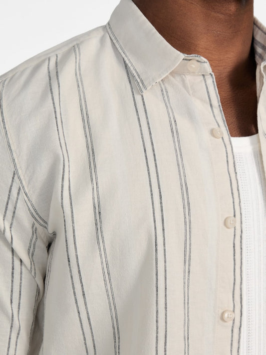 Eco Harkin Striped Linen Shirt - Guess
