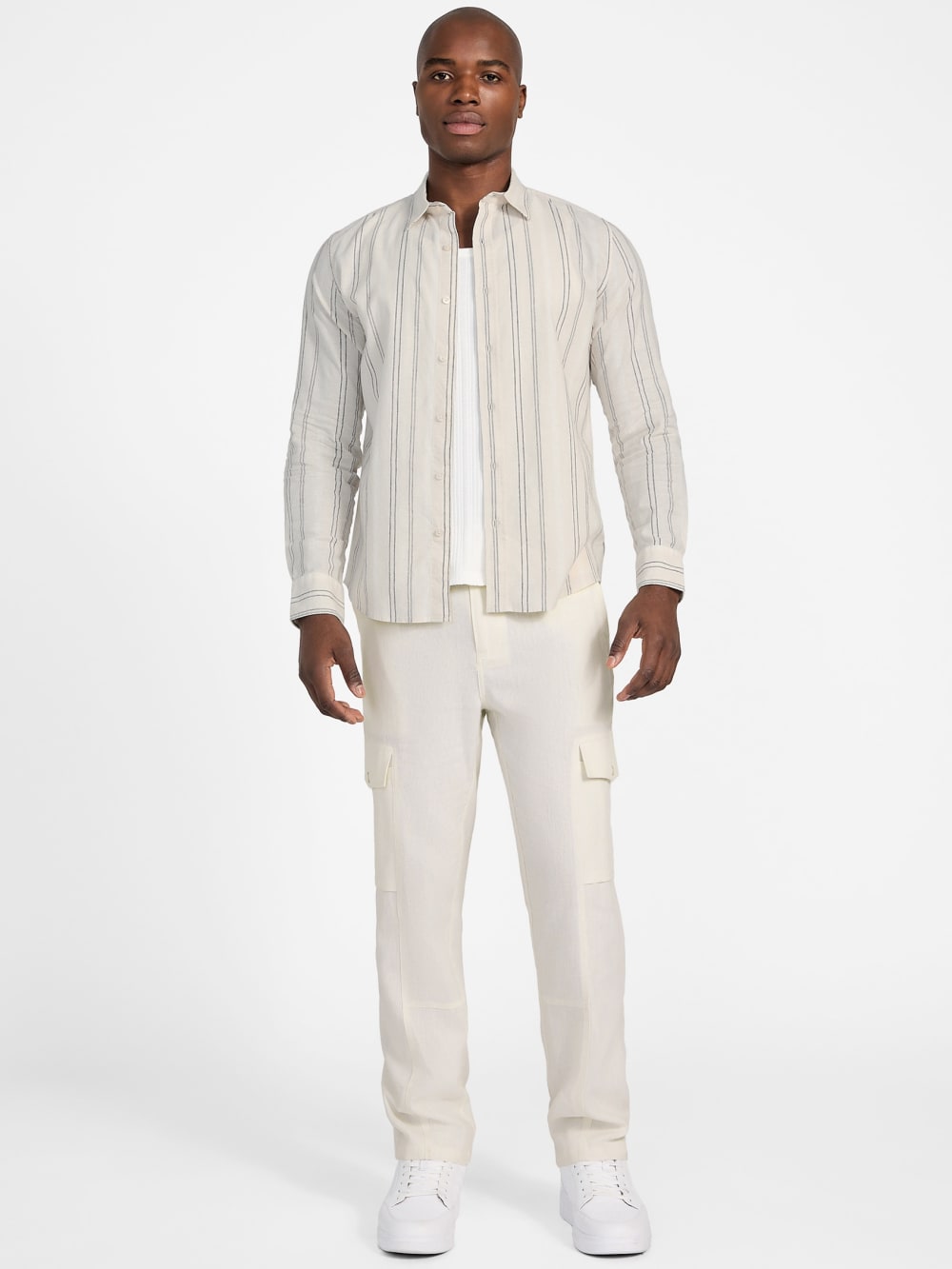 Eco Harkin Striped Linen Shirt - Guess