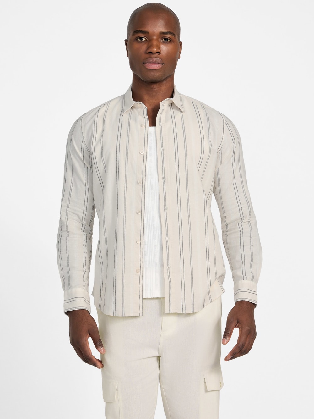 Eco Harkin Striped Linen Shirt - Guess