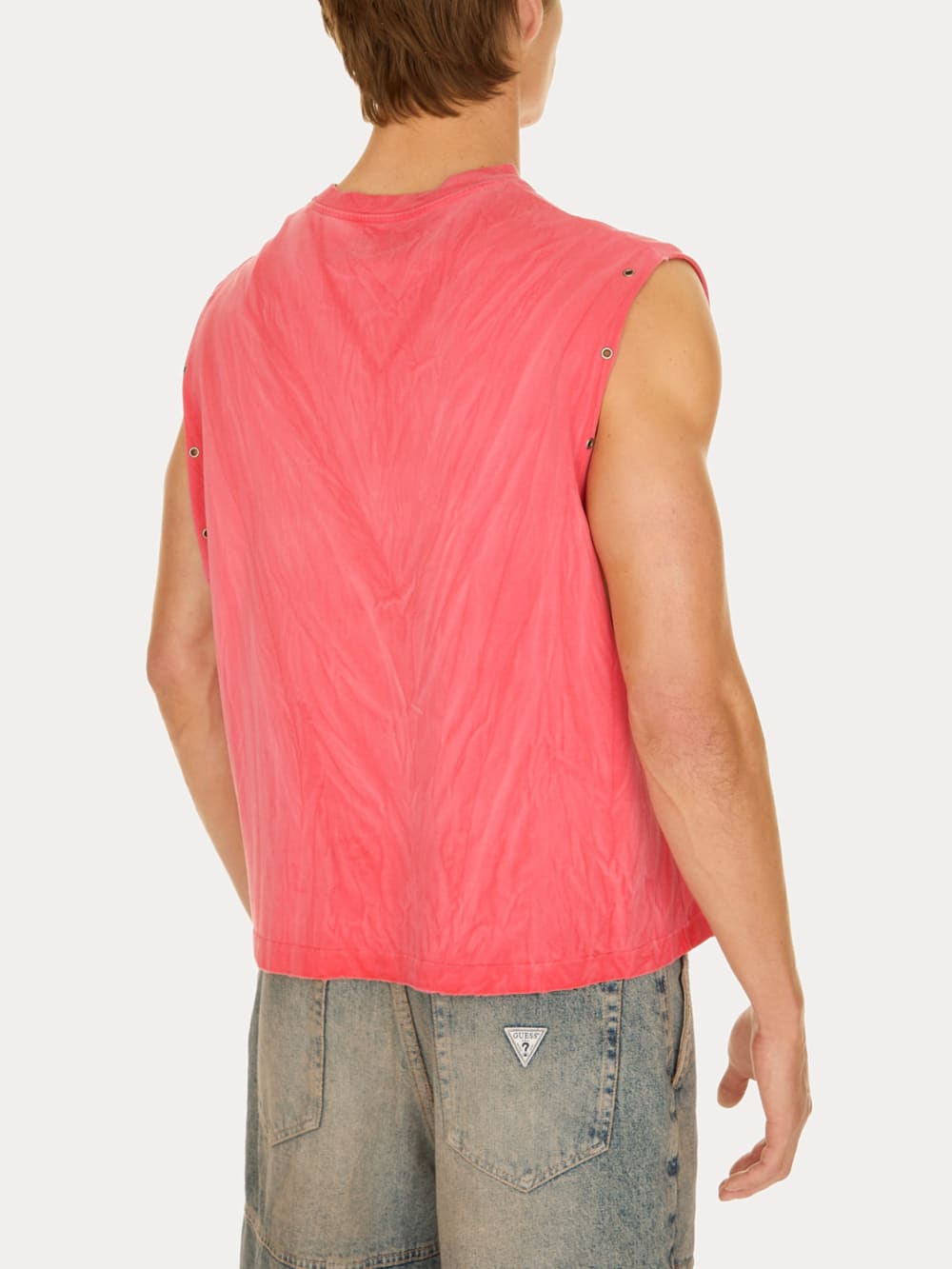washed graphic muscle tank - Guess