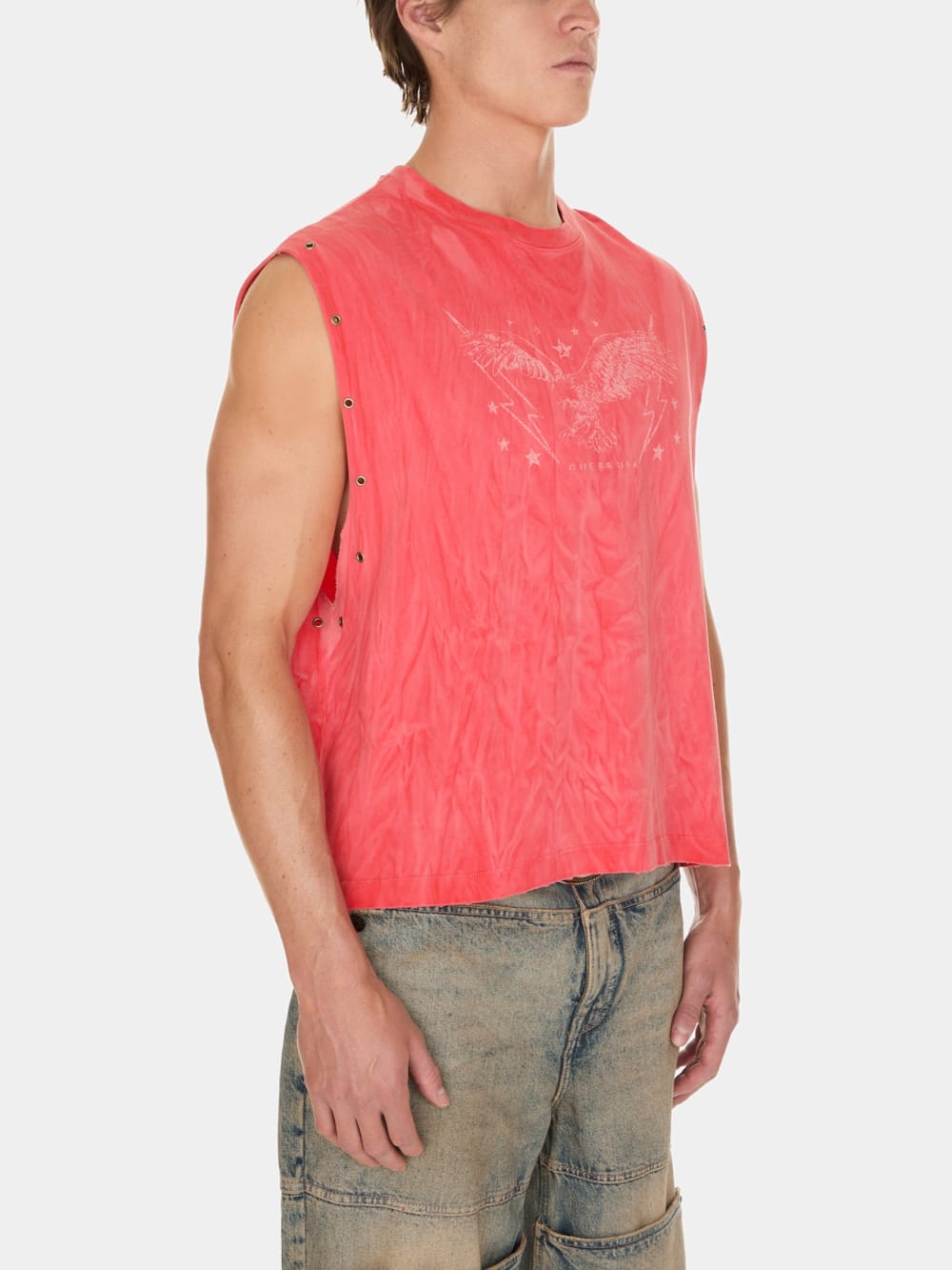 washed graphic muscle tank - Guess