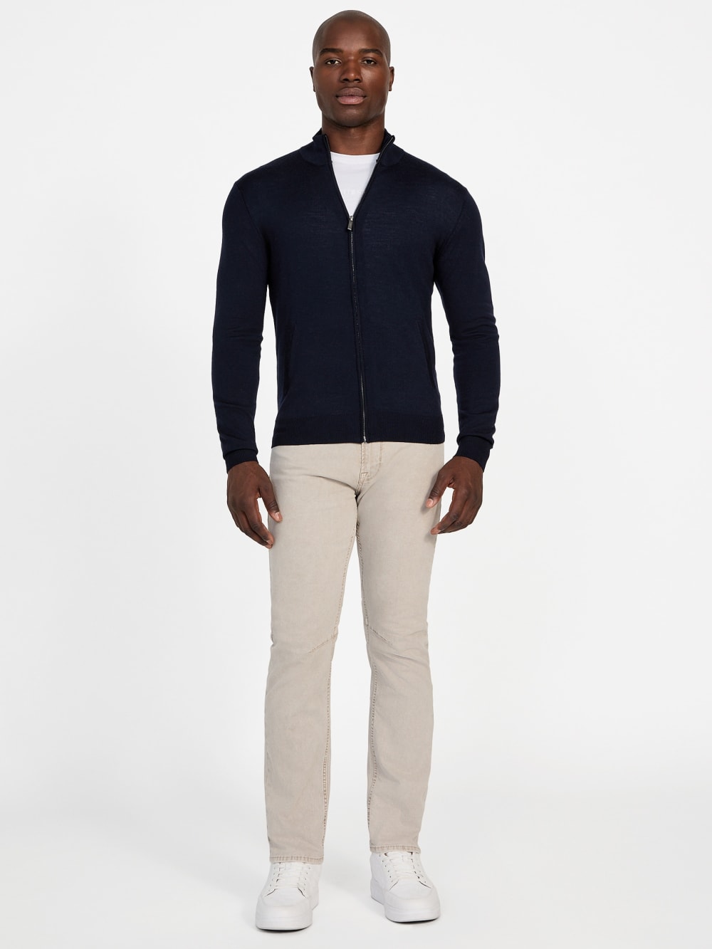 Fred Full-Zip Wool Sweater - Guess