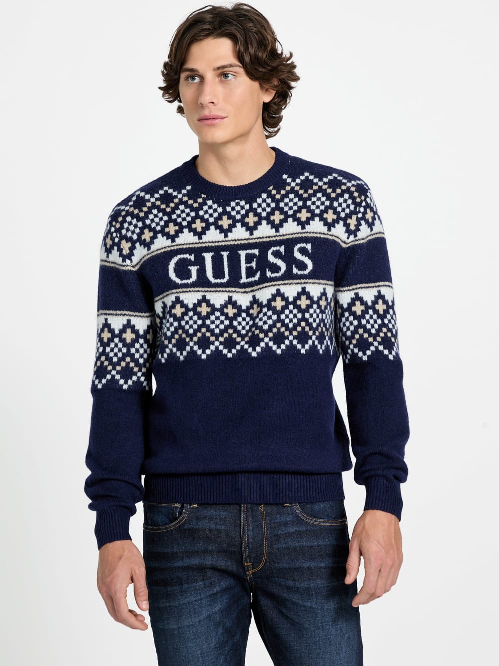 Nordic wool-blend logo sweater - Guess