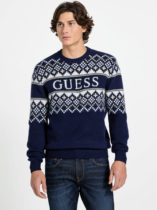 Nordic wool-blend logo sweater - Guess