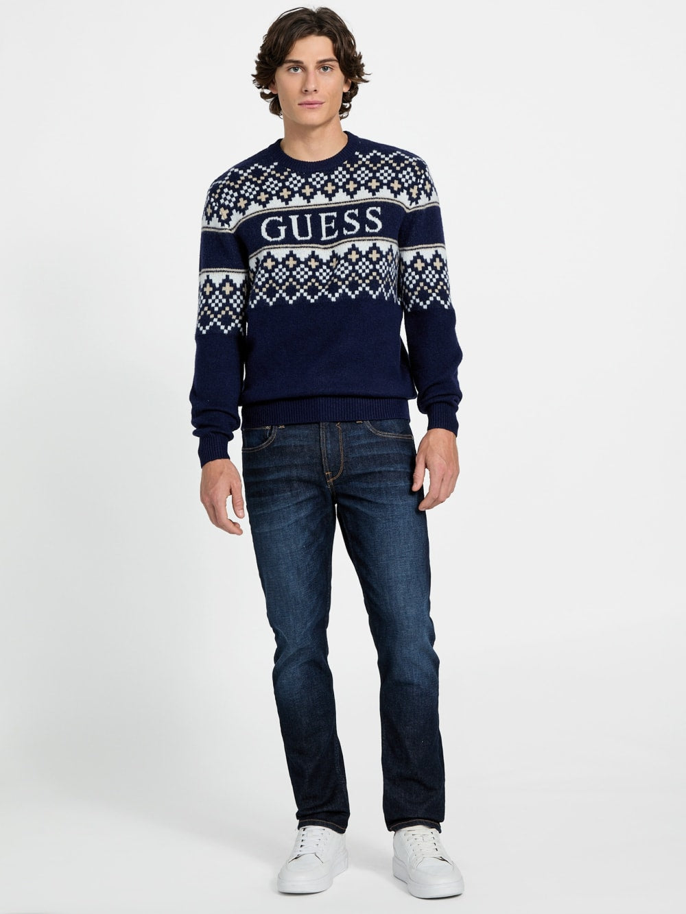 Nordic wool-blend logo sweater - Guess