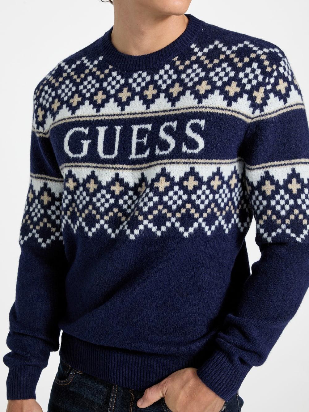 Nordic wool-blend logo sweater - Guess