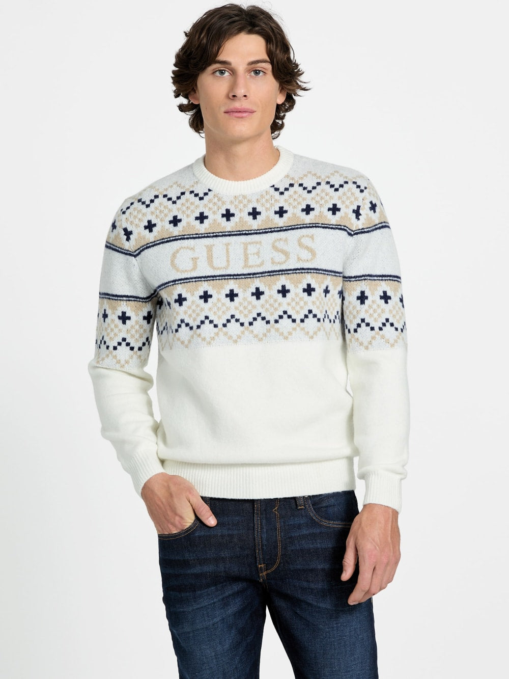Nordic wool-blend logo sweater - Guess