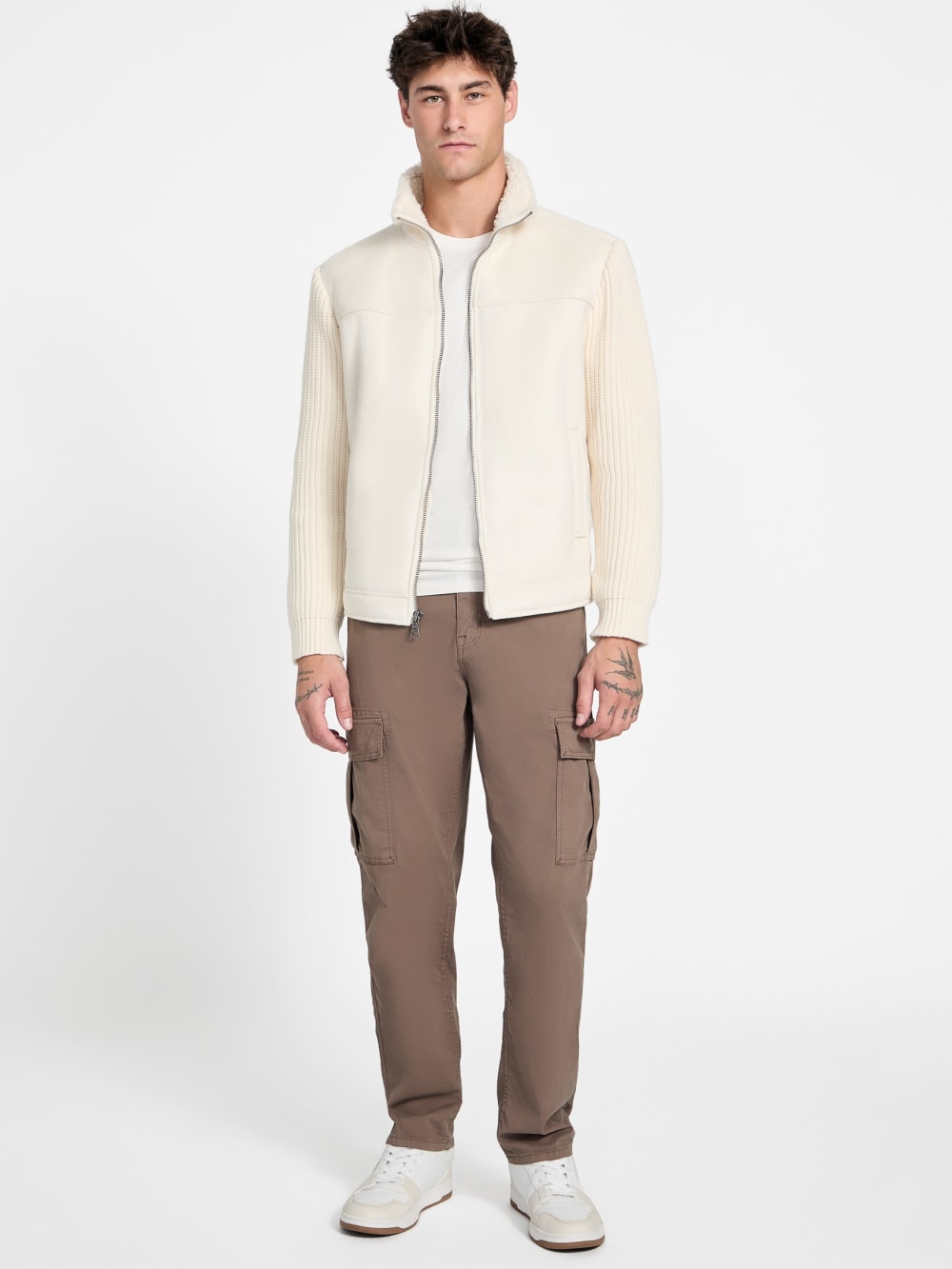 River Faux- Suede Knit Jacket - Guess