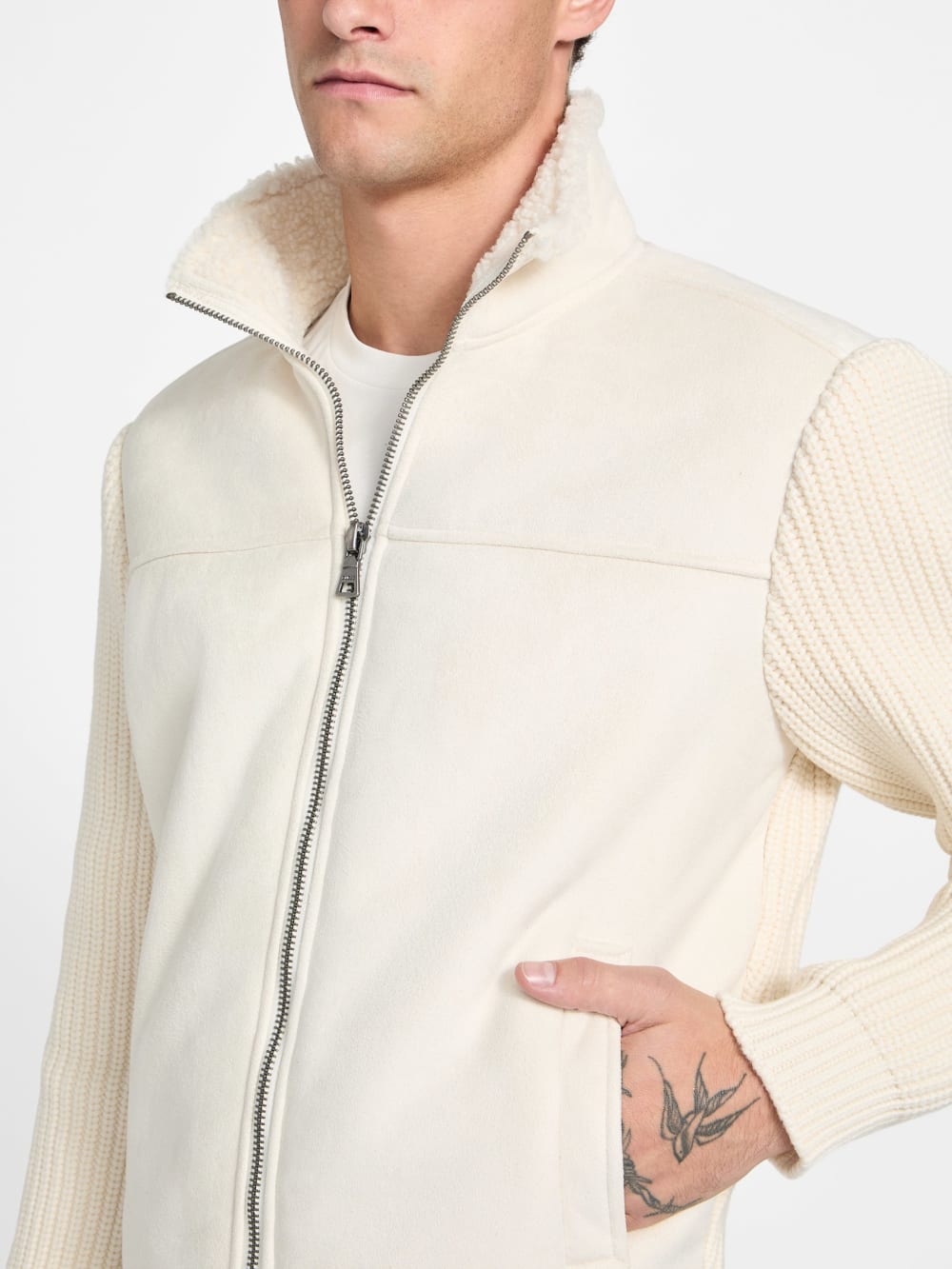 River Faux- Suede Knit Jacket - Guess