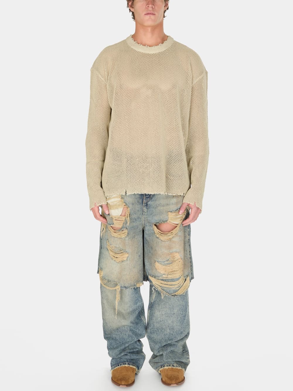 distressed knit sweater - Guess