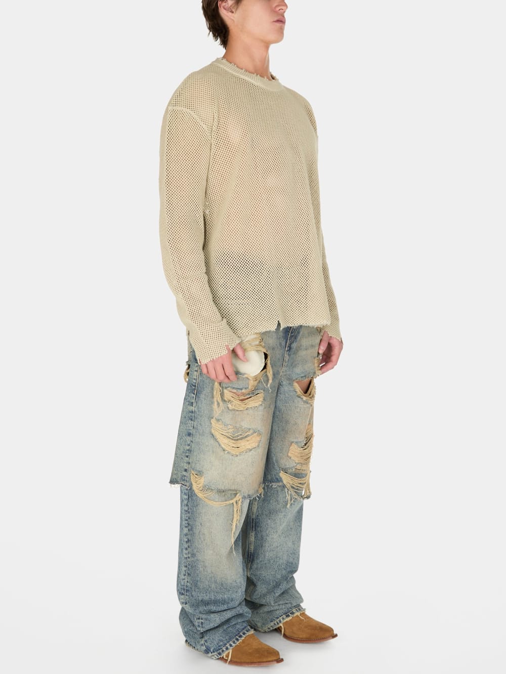 distressed knit sweater - Guess