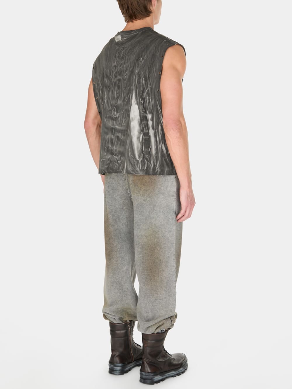 washed graphic muscle tank - Guess