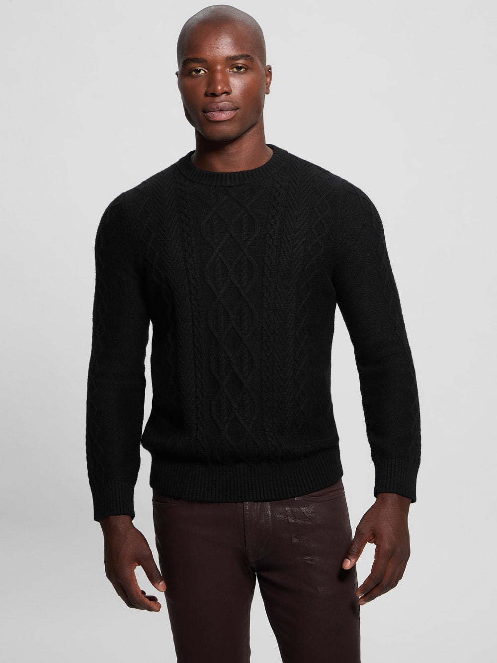 Eco Noah Crewneck Celtic Cable-Knit Sweater - Guess