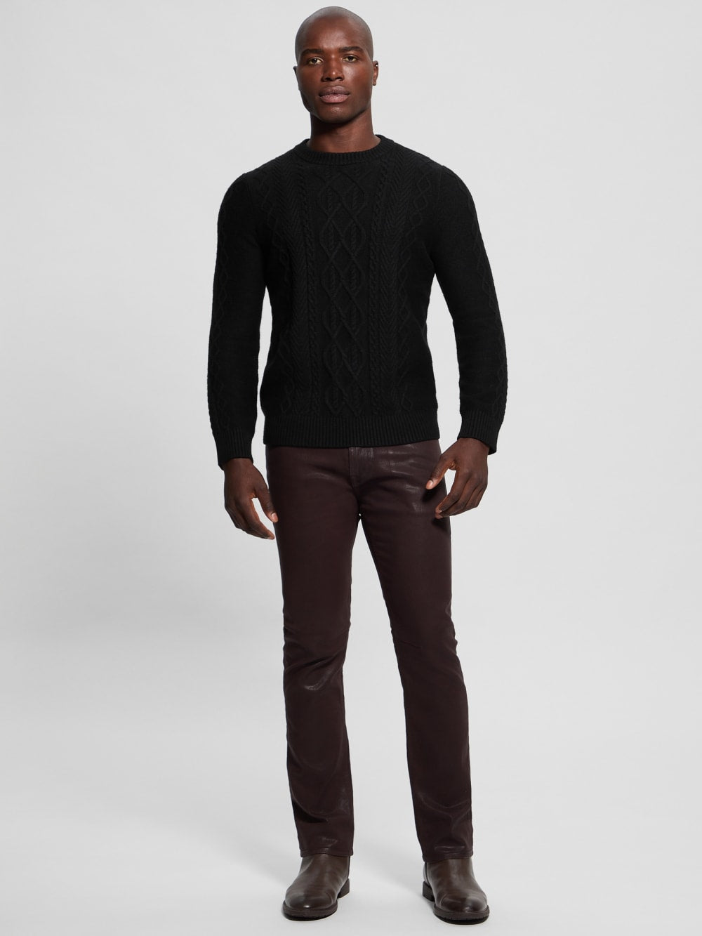 Eco Noah Crewneck Celtic Cable-Knit Sweater - Guess