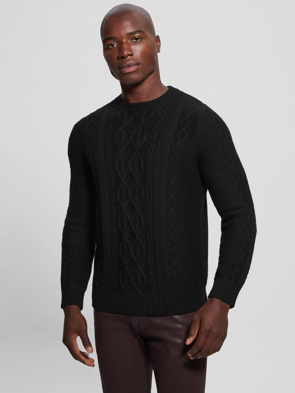 Eco Noah Crewneck Celtic Cable-Knit Sweater - Guess