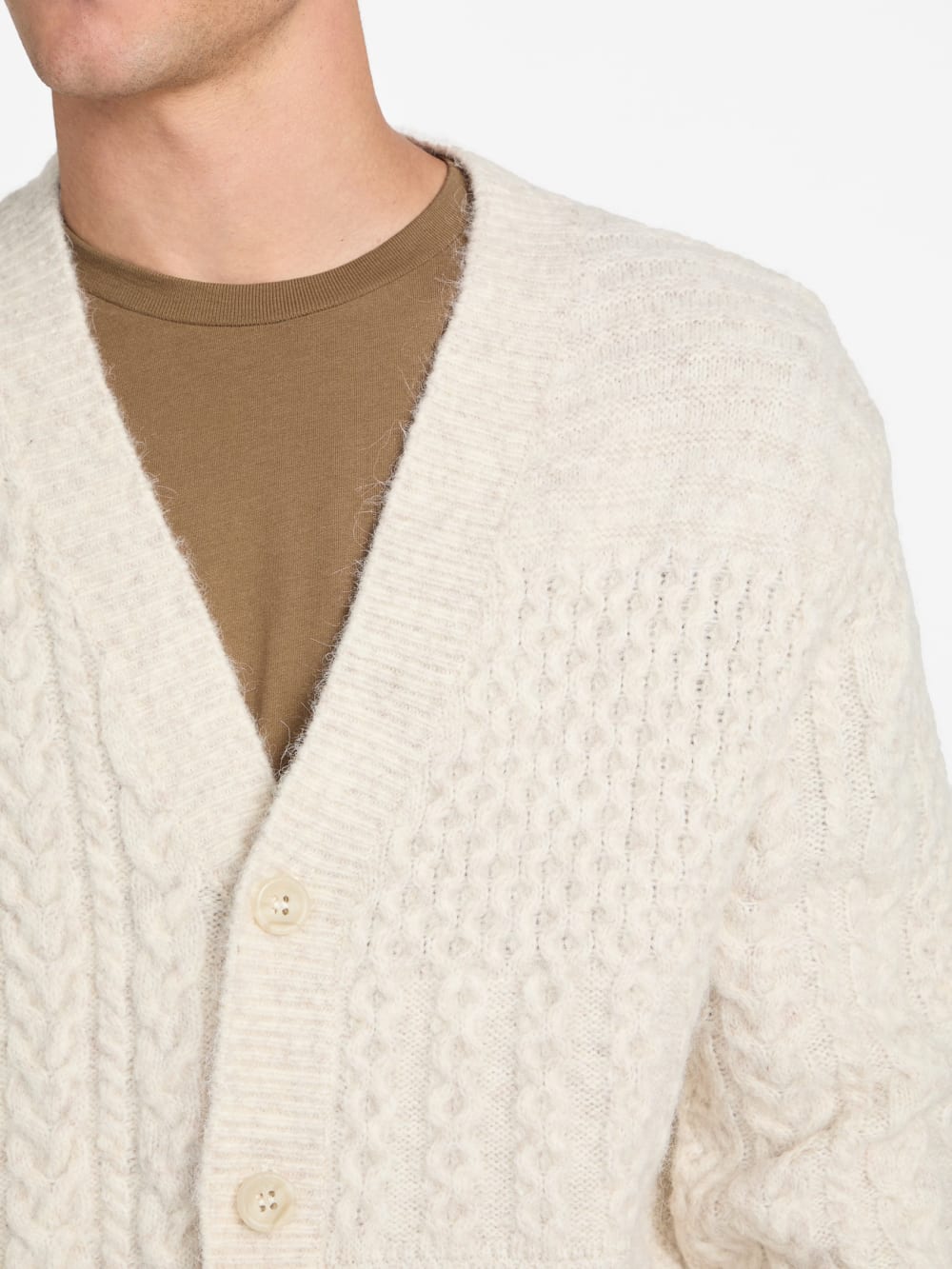 Eco Jeffry Cable-Stitch Cardigan Sweater - Guess
