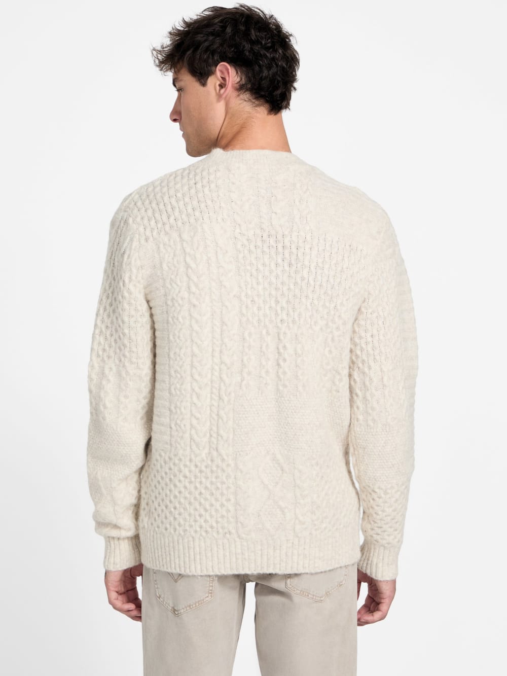 Eco Jeffry Cable-Stitch Cardigan Sweater - Guess