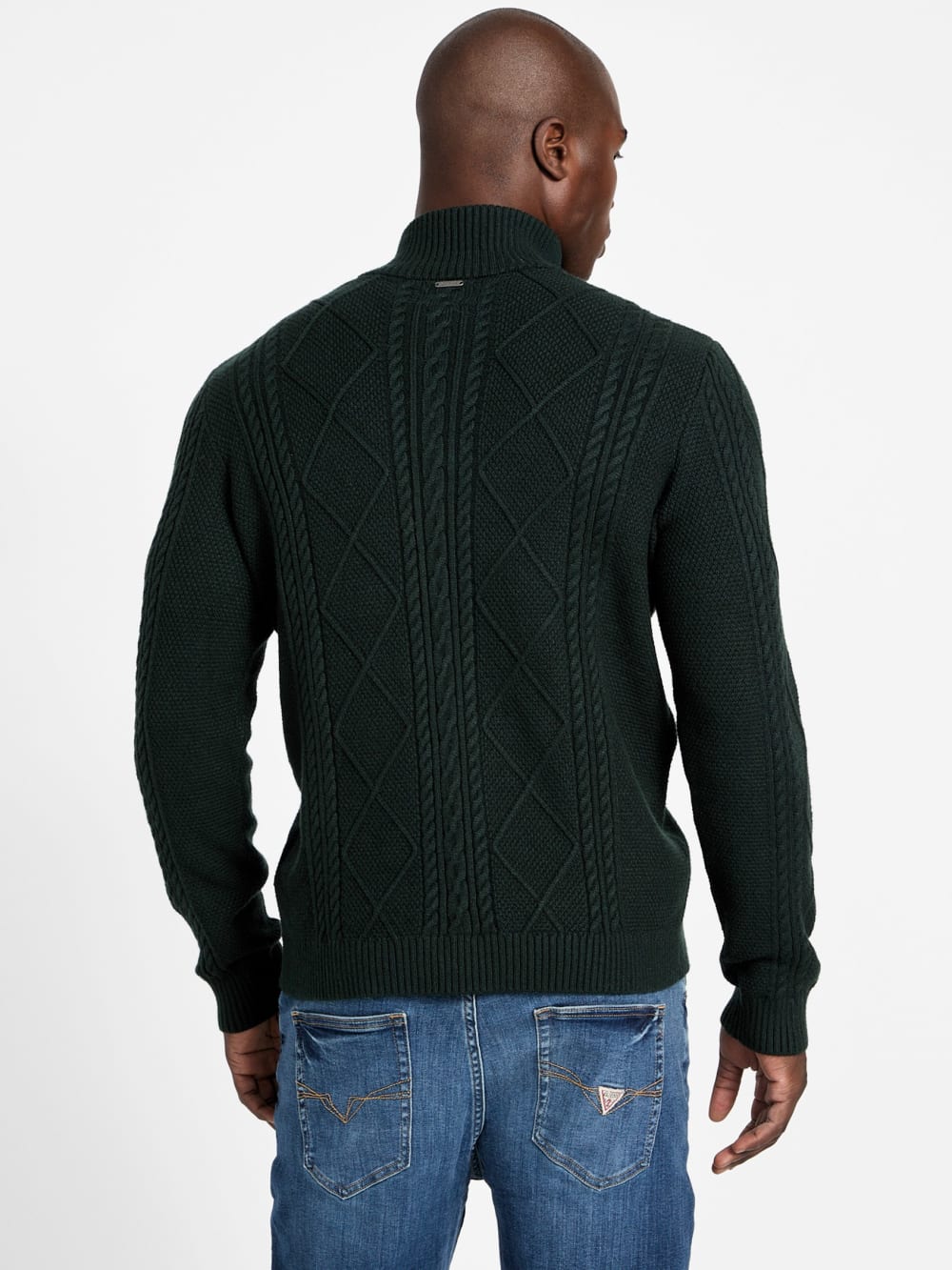 Eco Noel Zip Cable-Knit Sweater - Guess