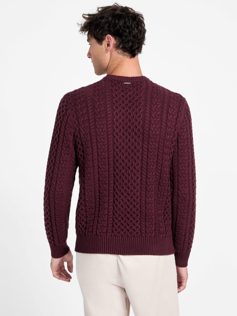 Eco Nathan Mixed Cable-Knit Sweater - Guess