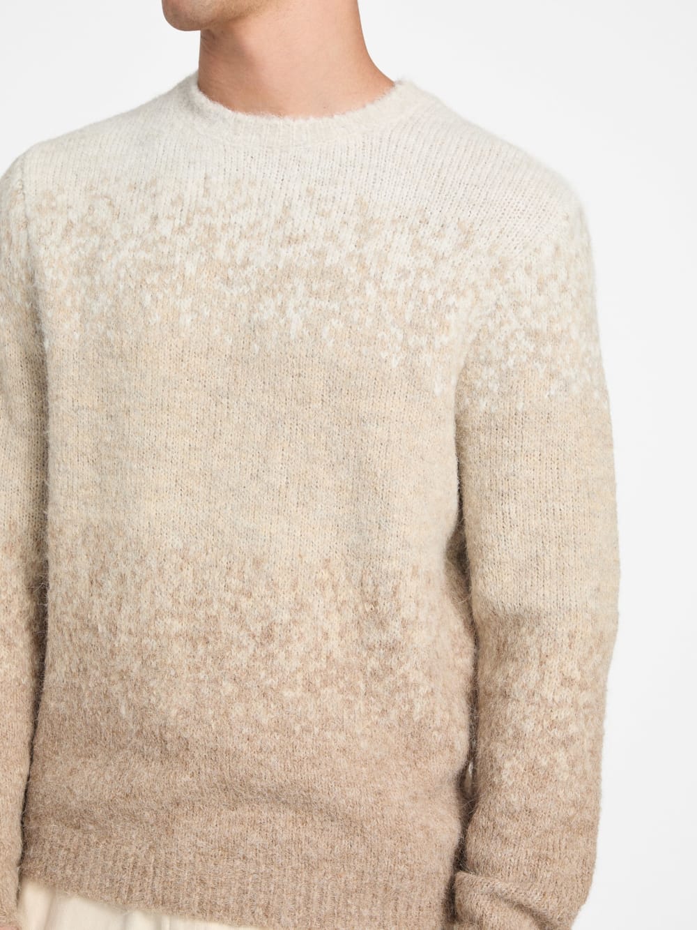Eco Trey Crewneck Marled Striped Sweater - Guess