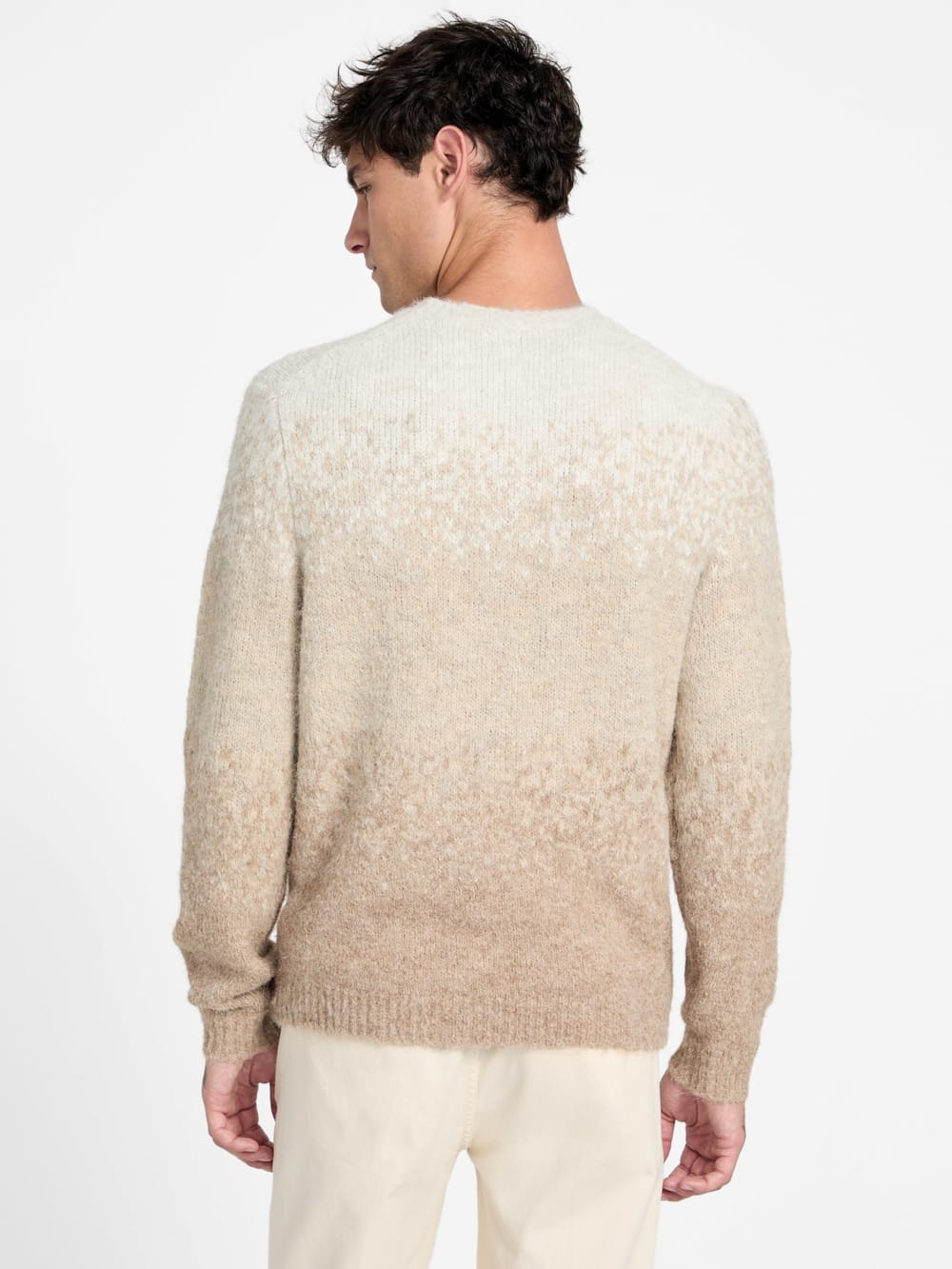 Eco Trey Crewneck Marled Striped Sweater - Guess