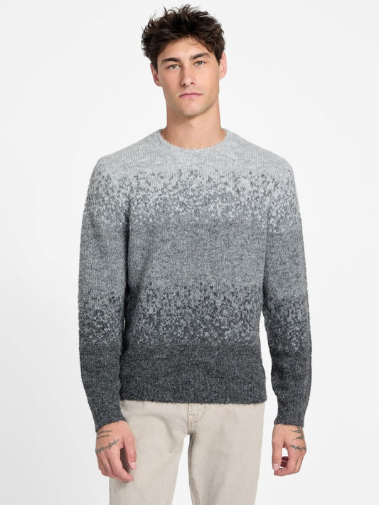 Eco Trey Crewneck Marled Striped Sweater - Guess