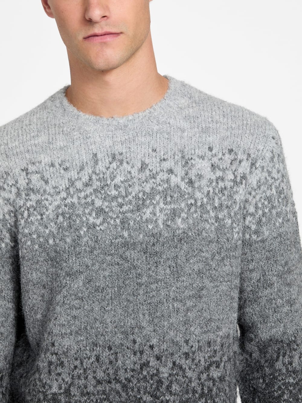 Eco Trey Crewneck Marled Striped Sweater - Guess