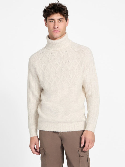 Eco Jemmy Turtleneck Mixed-Stitch Sweater - Guess