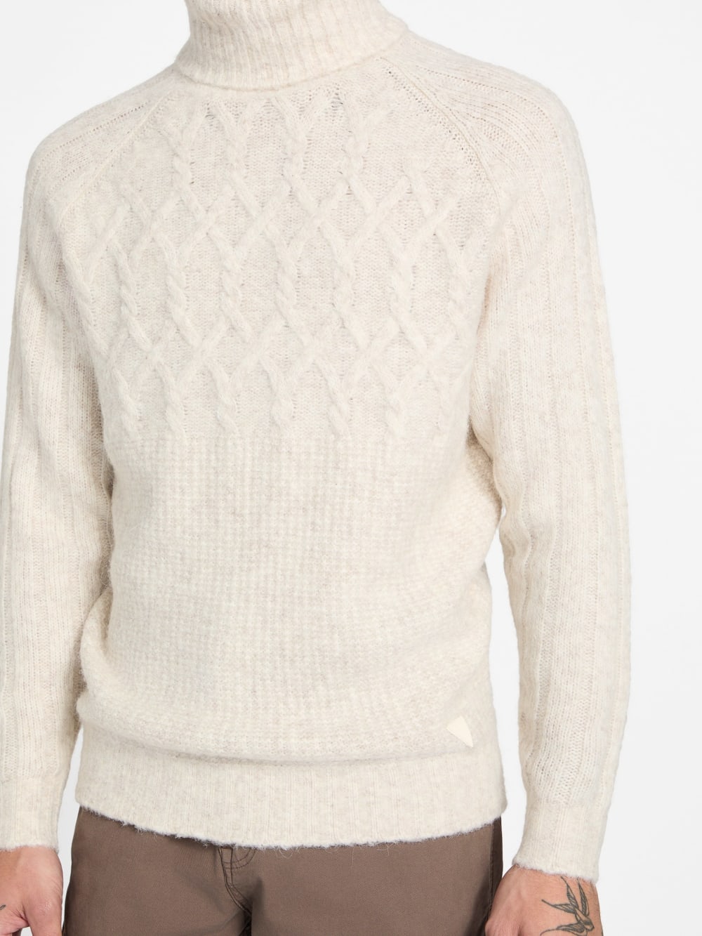 Eco Jemmy Turtleneck Mixed-Stitch Sweater - Guess