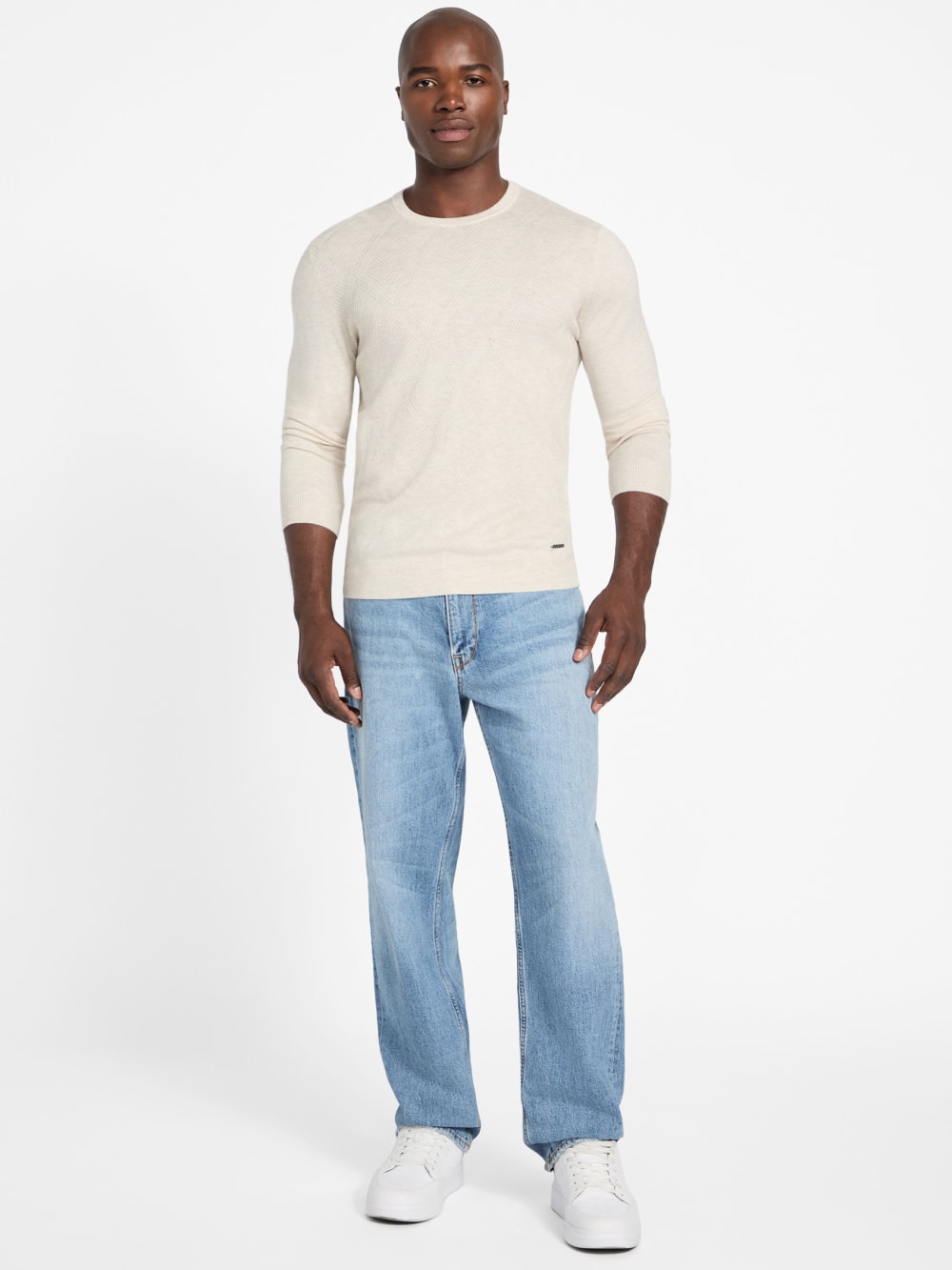 Jamaar Crewneck Stitched Sweater - Guess
