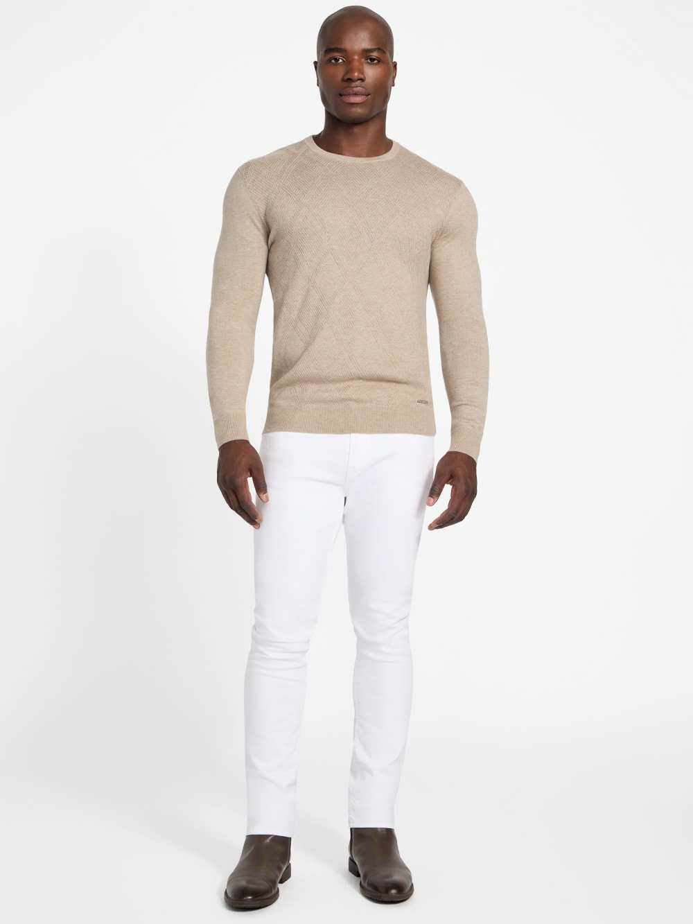Jamaar Crewneck Stitched Sweater - Guess