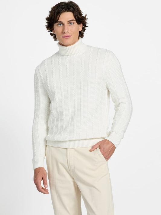 Eco Brandon Cable-Knit Turtleneck Sweater - Guess