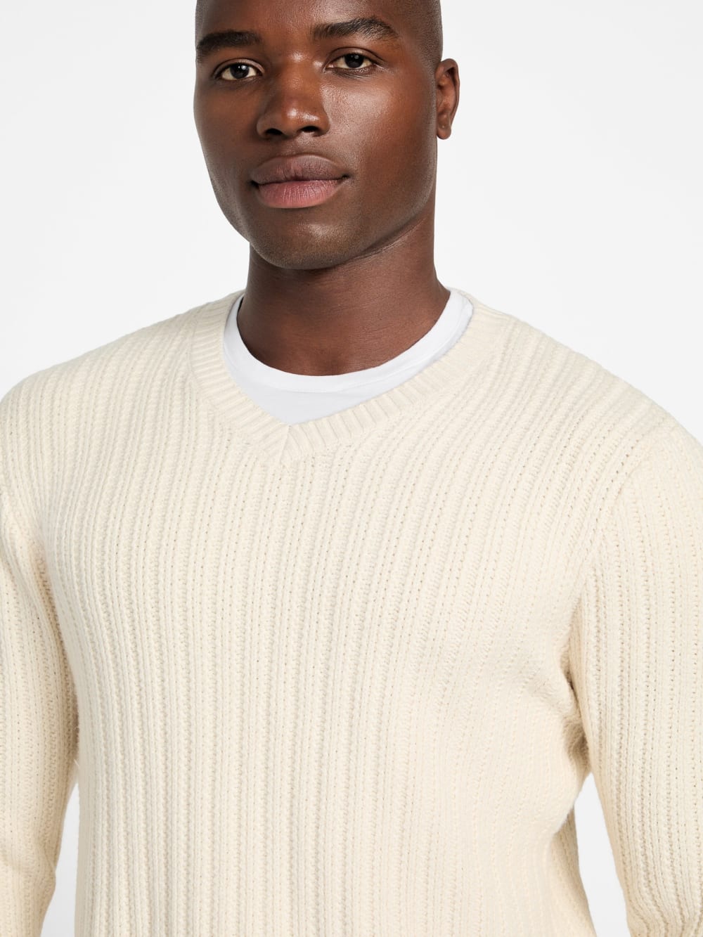 Eco Bryson Texture V-Neck Sweater - Guess