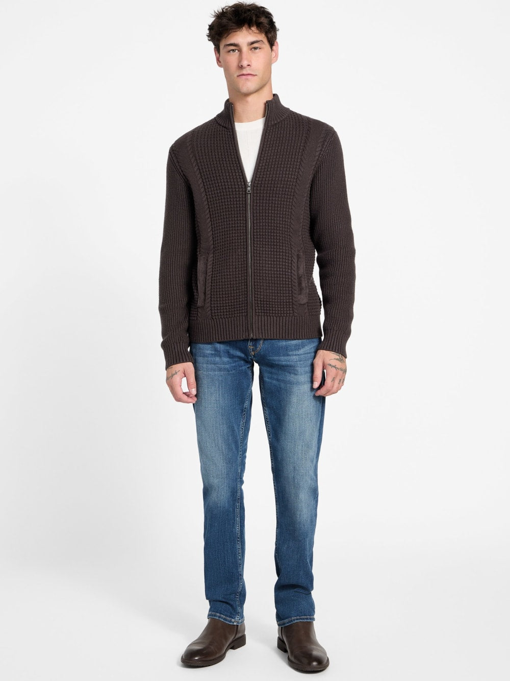 Eco Ryder Waffle-Knit Cardigan - Guess