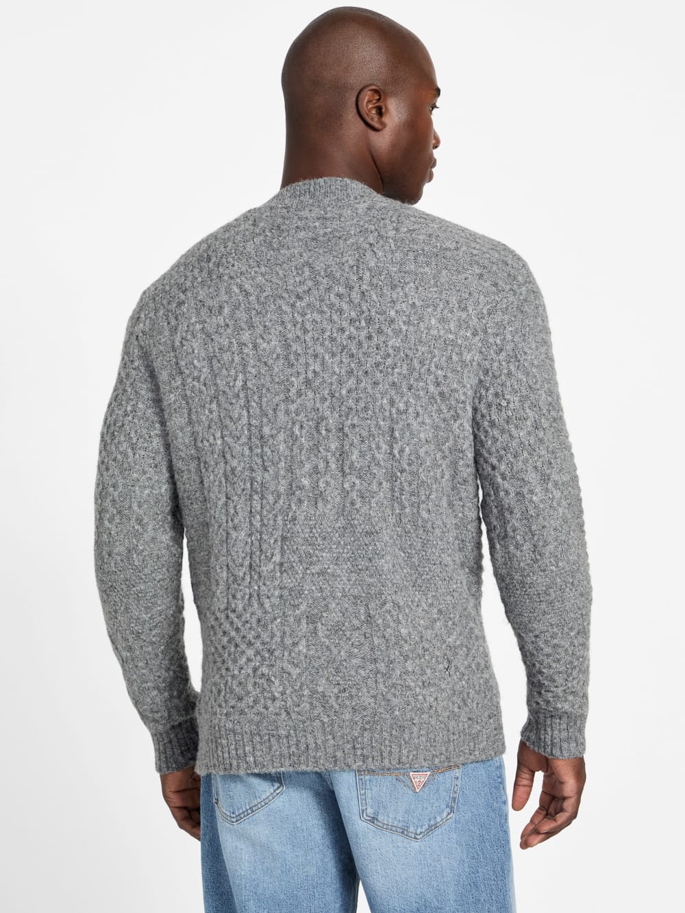 Eco Jeffry Cable-Stitch Cardigan Sweater - Guess
