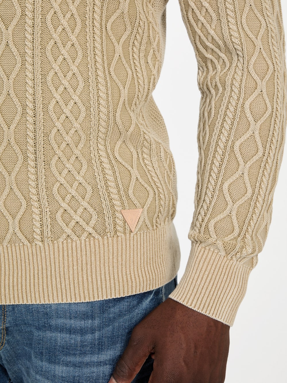 Herman Cable-Knit Washed Sweater - Guess