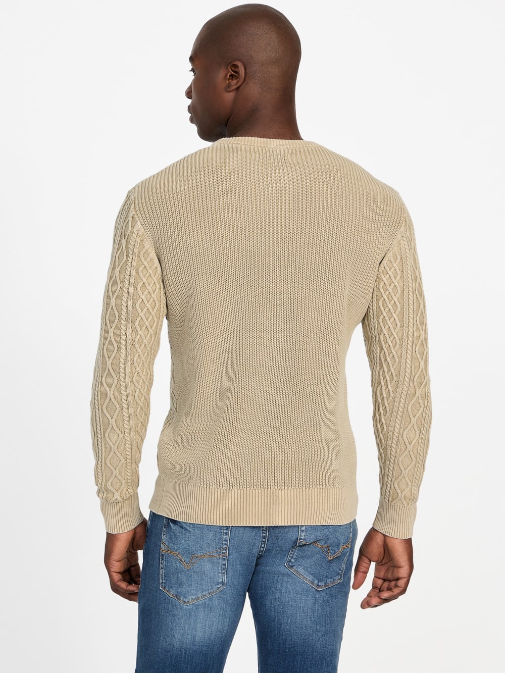 Herman Cable-Knit Washed Sweater - Guess